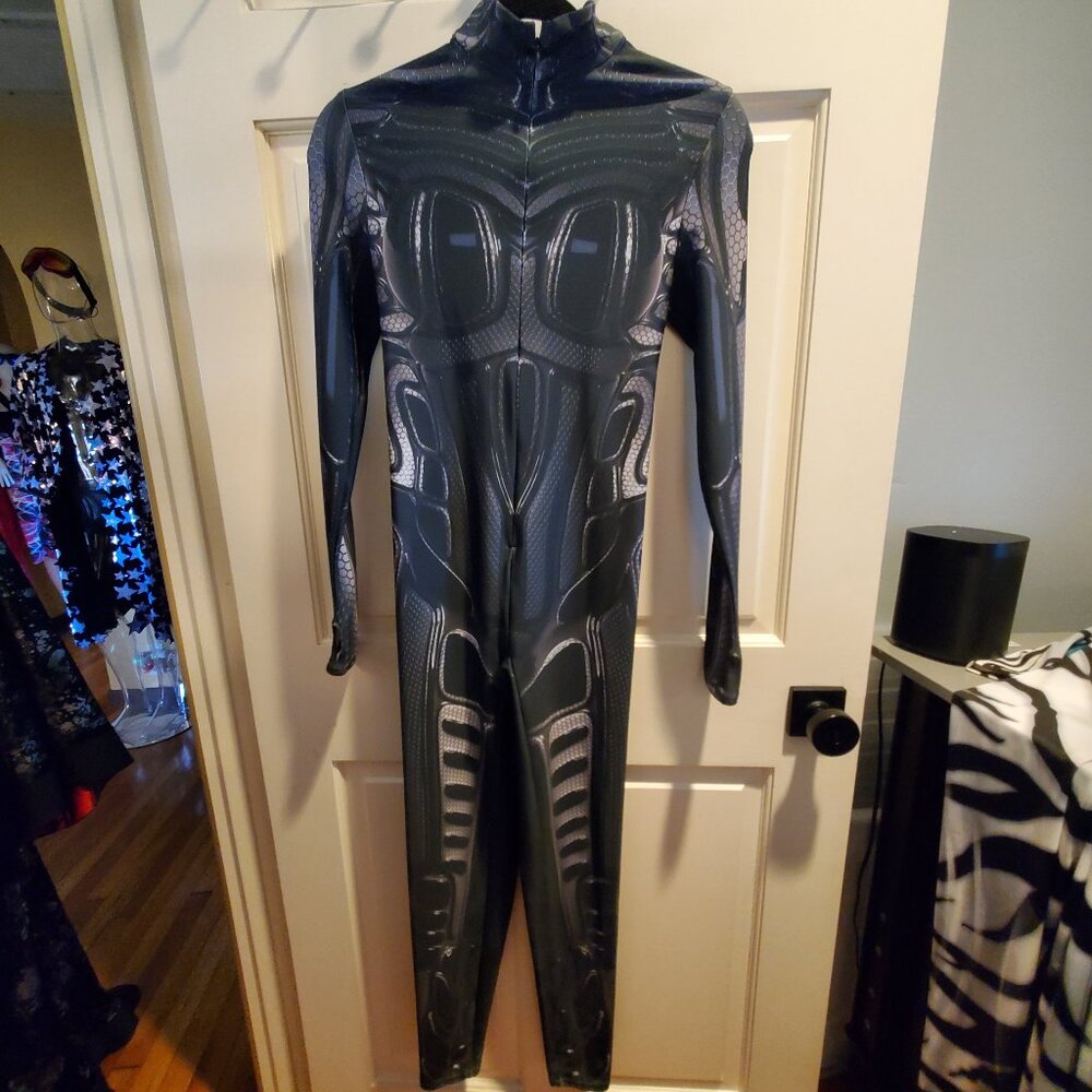 Black Futuristic Full-Body Jumpsuit